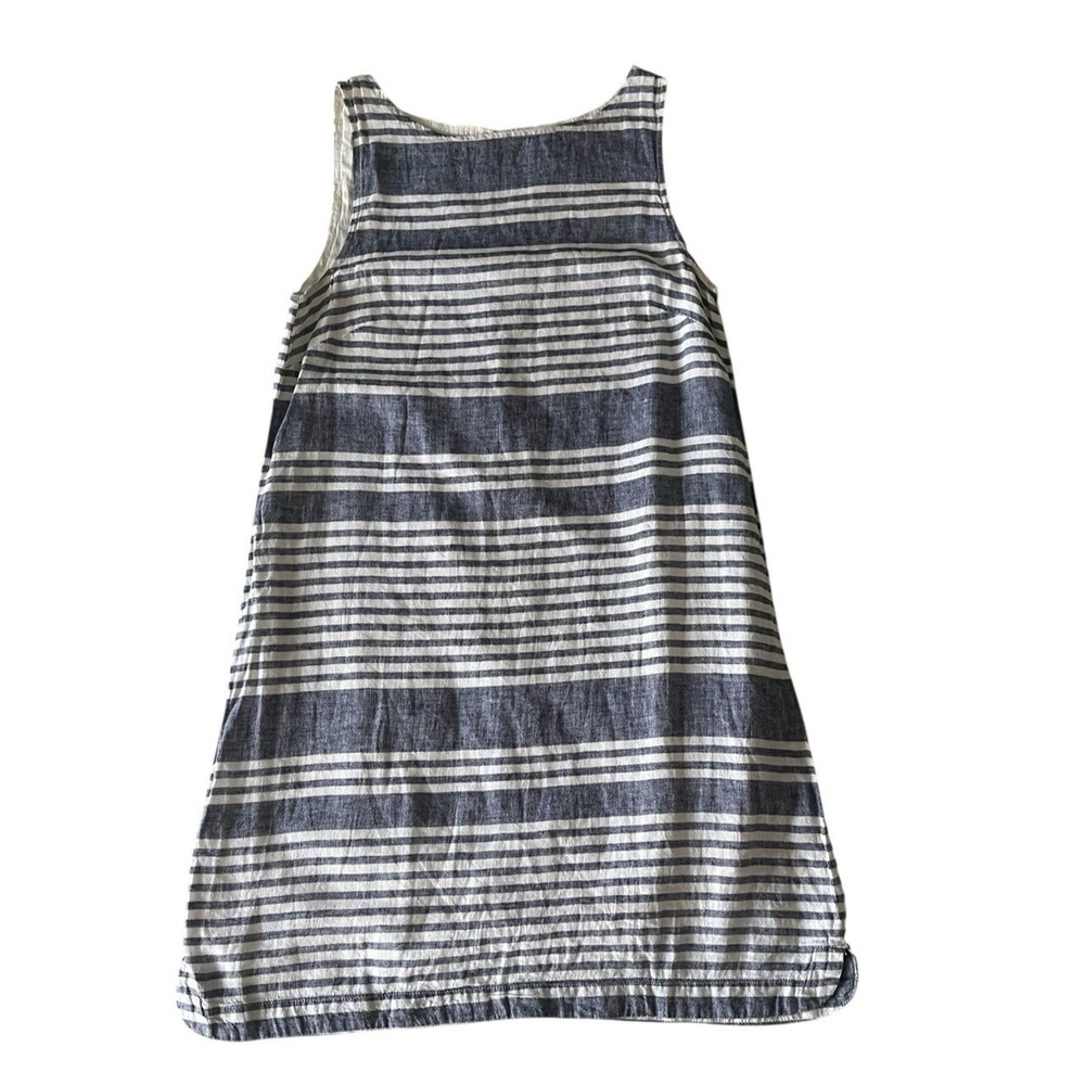beachlunchlounge Women's Size XS Tank Dress Blue White Stripe Linen Cotton Blend